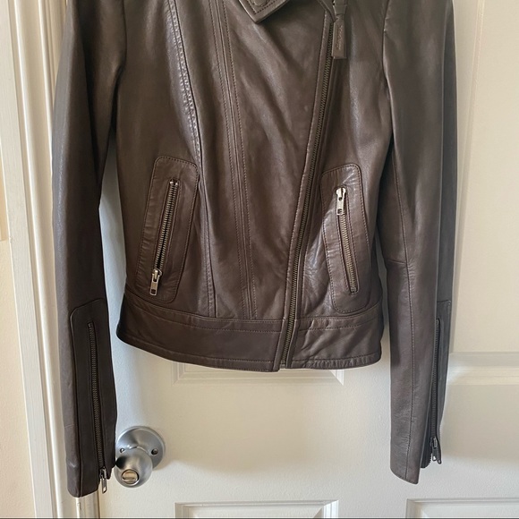 LIKE NEW Mackage Kenya Brown Leather Jacket 💯 Leather XXS - Picture 6 of 16